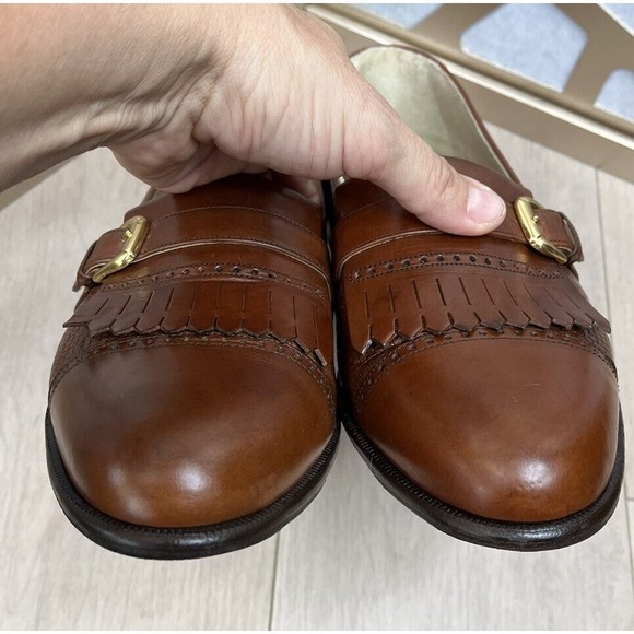 Florsheim Barletta Kilted Leather Slip On Loafers Shoes Men Sz 10.5 D Brown - Picture 8 of 9